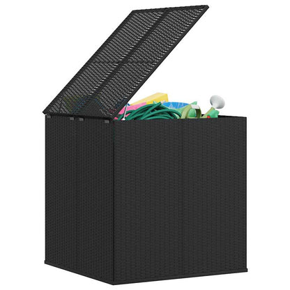 vidaXL Garden Cushion Box PE Rattan 100x97.5x104 cm Black