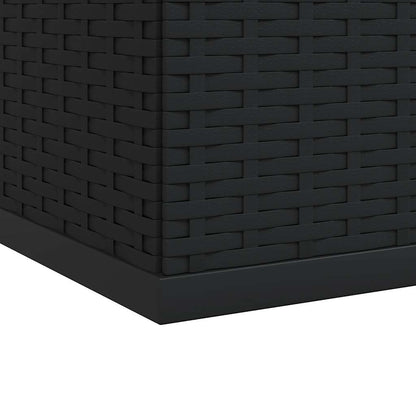 vidaXL Garden Cushion Box PE Rattan 100x97.5x104 cm Black