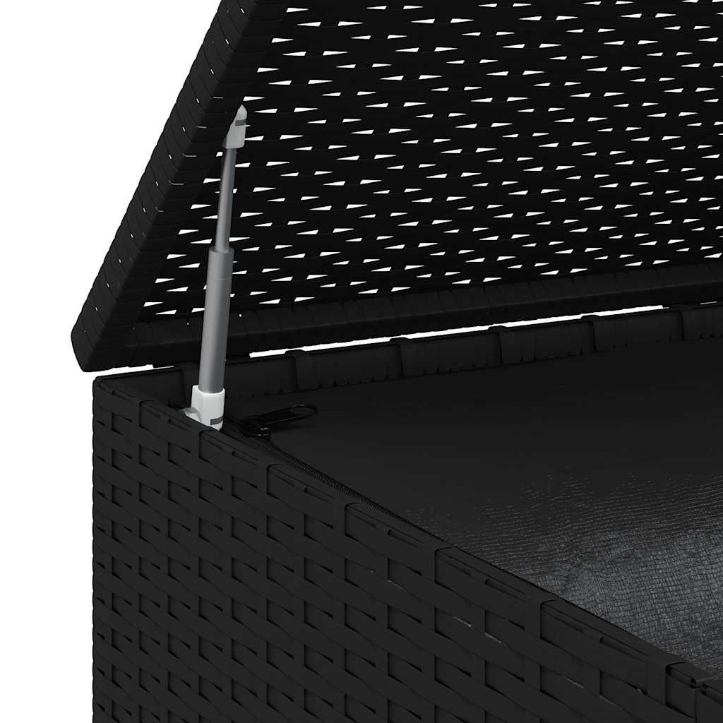 vidaXL Garden Cushion Box PE Rattan 100x97.5x104 cm Black