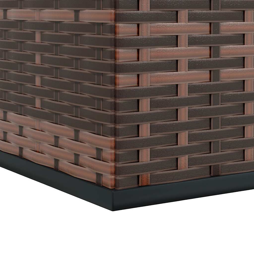 vidaXL Garden Cushion Box PE Rattan 100x97.5x104 cm Brown