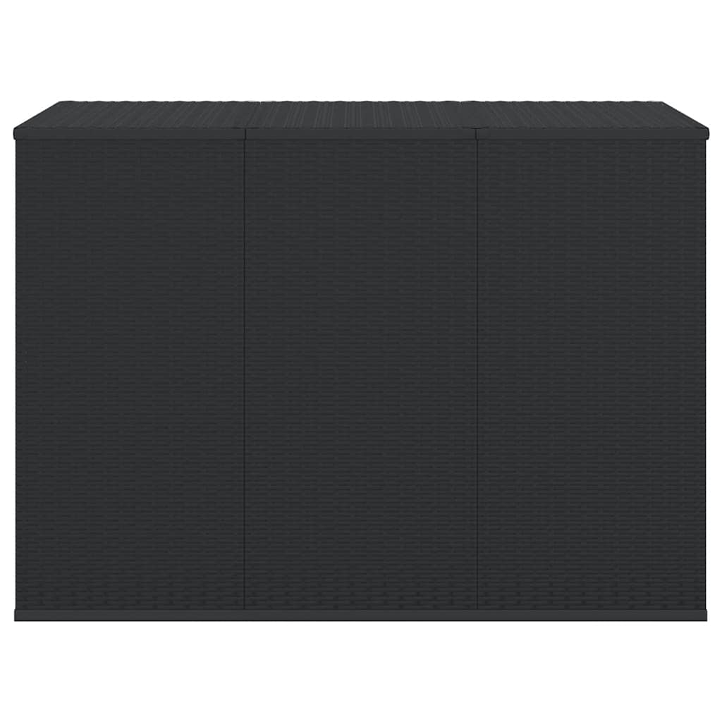 vidaXL Garden Cushion Box PE Rattan 145x100x103 cm Black