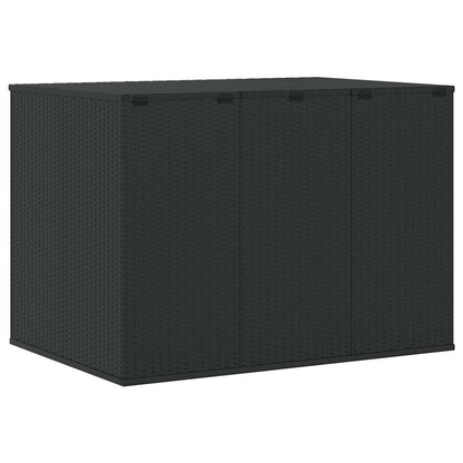 vidaXL Garden Cushion Box PE Rattan 145x100x103 cm Black