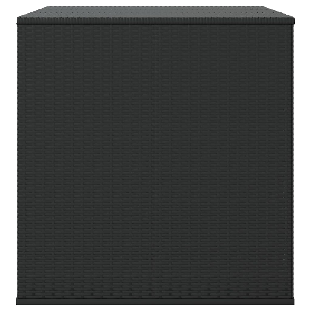 vidaXL Garden Cushion Box PE Rattan 145x100x103 cm Black