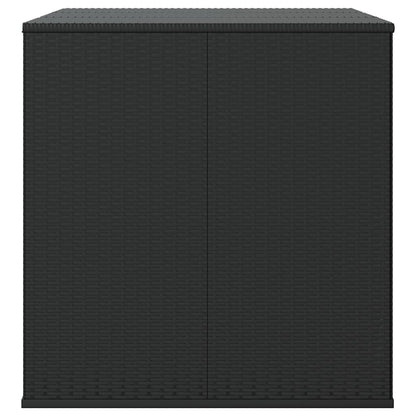 vidaXL Garden Cushion Box PE Rattan 145x100x103 cm Black