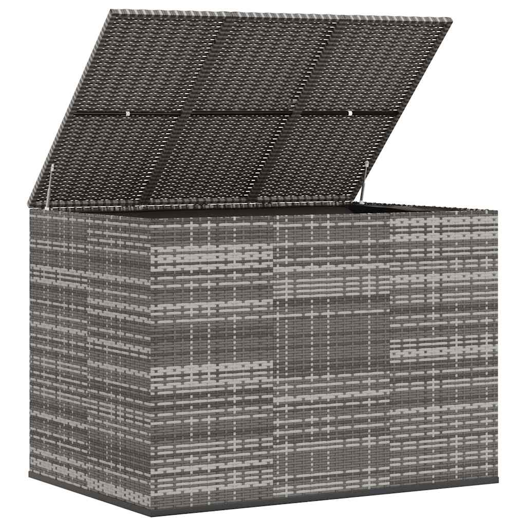 vidaXL Garden Cushion Box PE Rattan 145x100x103 cm Grey