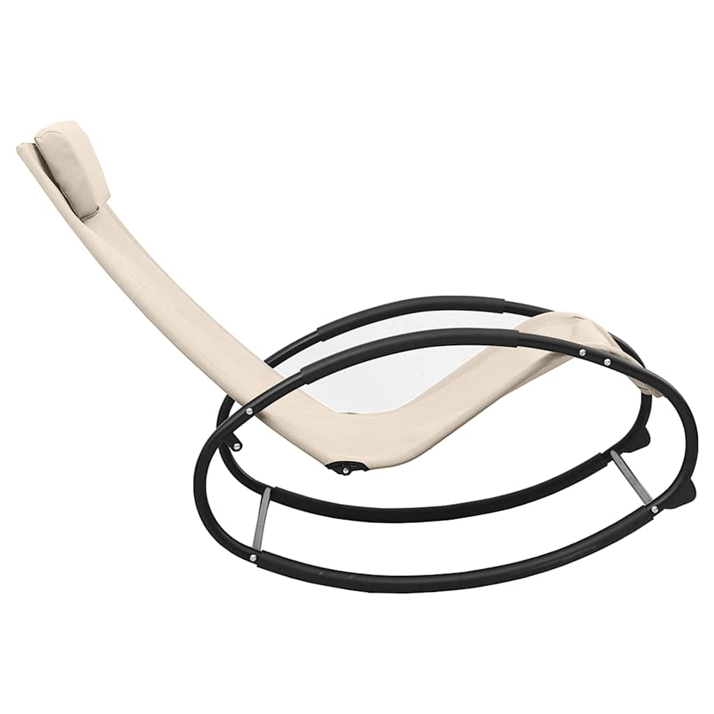 vidaXL Sun Lounger with Pillow Steel and Textilene Cream