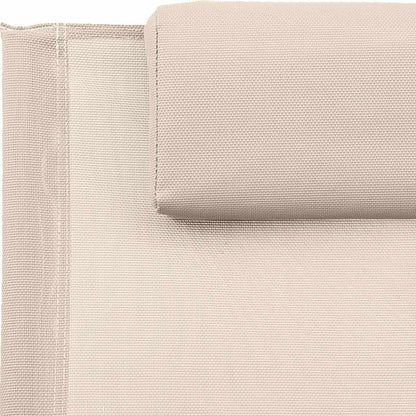 vidaXL Sun Lounger with Pillow Steel and Textilene Cream