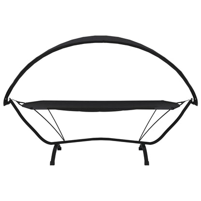 vidaXL Outdoor Lounge Bed with Canopy Black Steel and Oxford Fabric