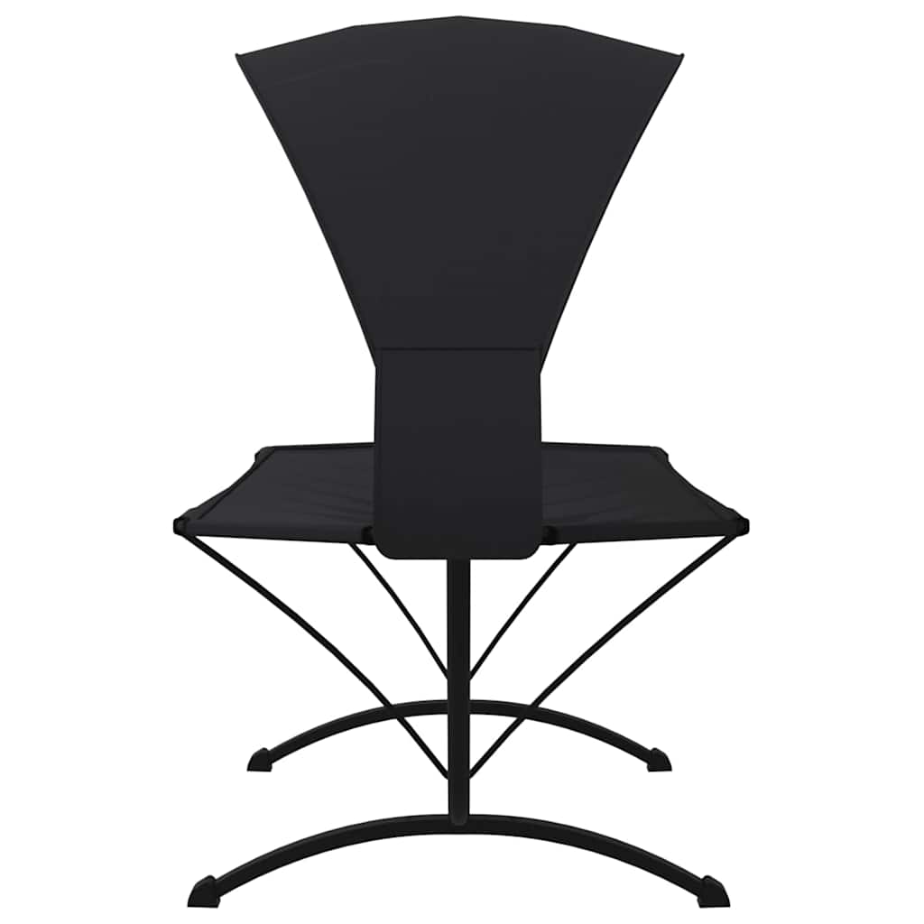 vidaXL Outdoor Lounge Bed with Canopy Black Steel and Oxford Fabric