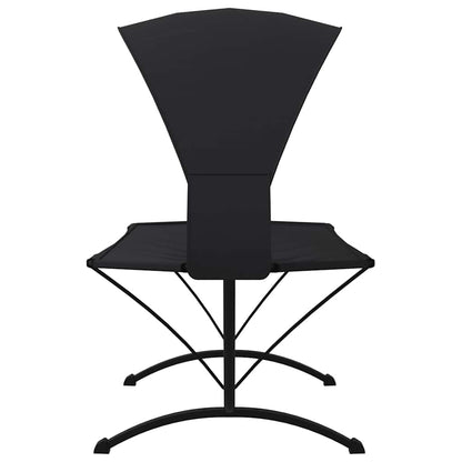 vidaXL Outdoor Lounge Bed with Canopy Black Steel and Oxford Fabric