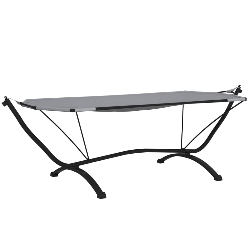 vidaXL Outdoor Lounge Bed with Canopy Grey Steel and Oxford Fabric