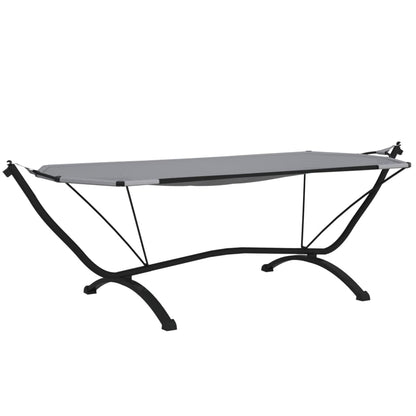 vidaXL Outdoor Lounge Bed with Canopy Grey Steel and Oxford Fabric