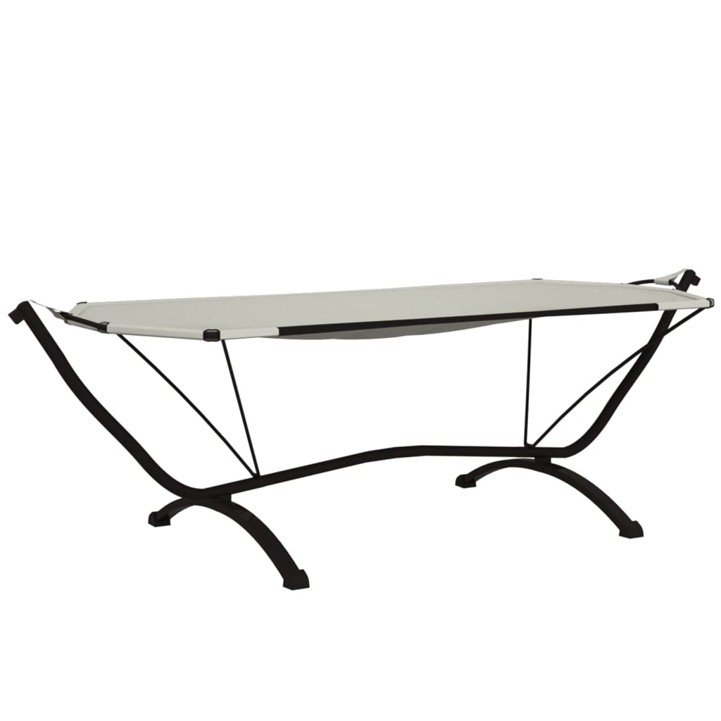 vidaXL Outdoor Lounge Bed with Canopy Cream Steel and Oxford Fabric