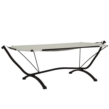 vidaXL Outdoor Lounge Bed with Canopy Cream Steel and Oxford Fabric