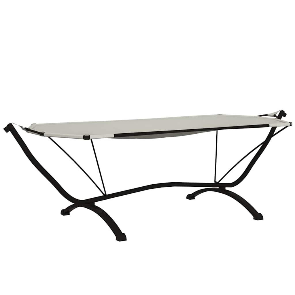 vidaXL Outdoor Lounge Bed with Canopy Cream Steel and Oxford Fabric