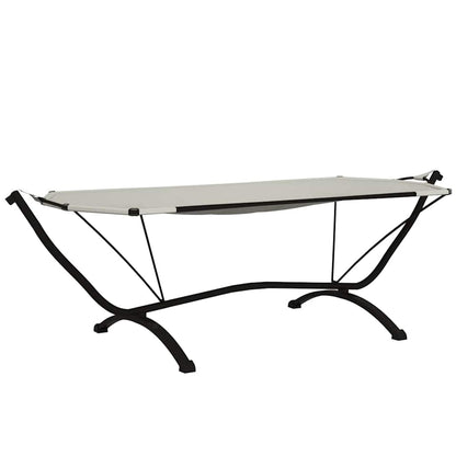 vidaXL Outdoor Lounge Bed with Canopy Cream Steel and Oxford Fabric