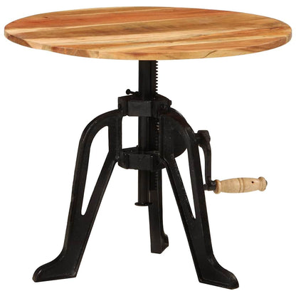 vidaXL Side Table 60x cm Solid Wood Acacia and Cast Iron