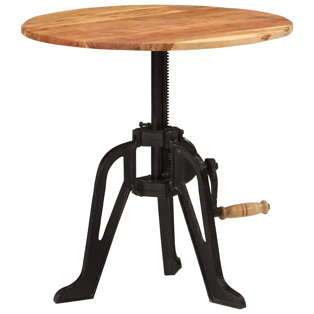 vidaXL Side Table 60x cm Solid Wood Acacia and Cast Iron