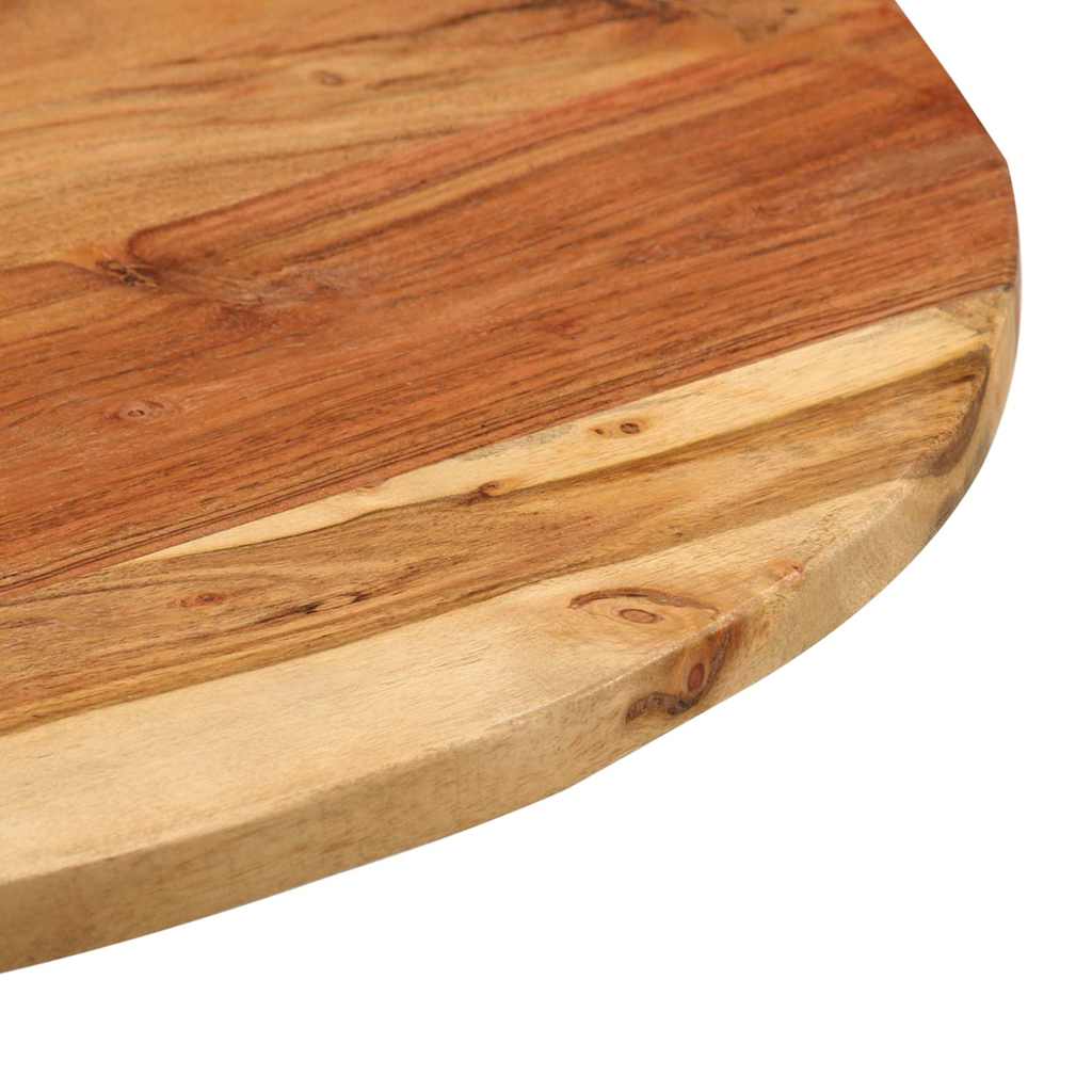 vidaXL Side Table 60x cm Solid Wood Acacia and Cast Iron