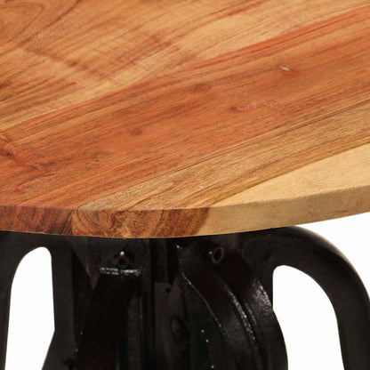vidaXL Side Table 60x cm Solid Wood Acacia and Cast Iron