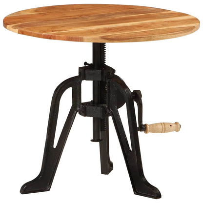 vidaXL Side Table 60x cm Solid Wood Acacia and Cast Iron