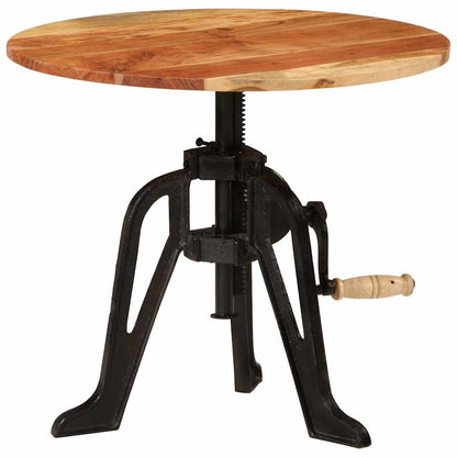 vidaXL Side Table 60x cm Solid Wood Acacia and Cast Iron