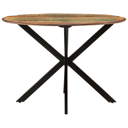 vidaXL Dining Table Ø110x78 cm Solid Wood Reclaimed and Steel