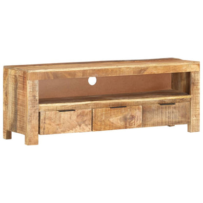 vidaXL TV Cabinet 110x30x40 cm Rough Mango Wood