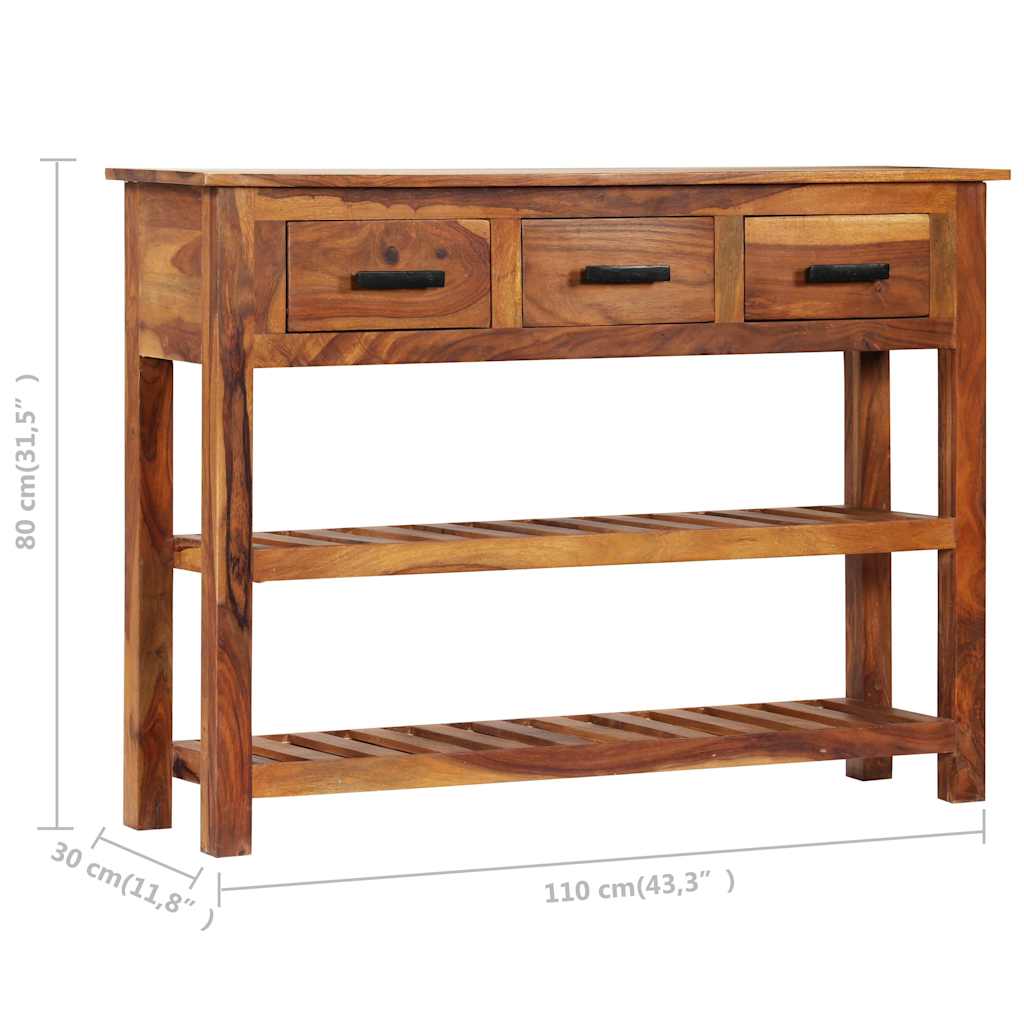 338032 vidaXL Sideboard with 3 Drawers 110x30x80 cm Solid Acacia Wood