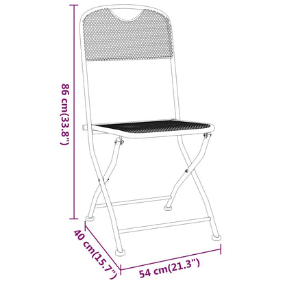 vidaXL Folding Chairs 4 pcs Expanded Metal Mesh Anthracite