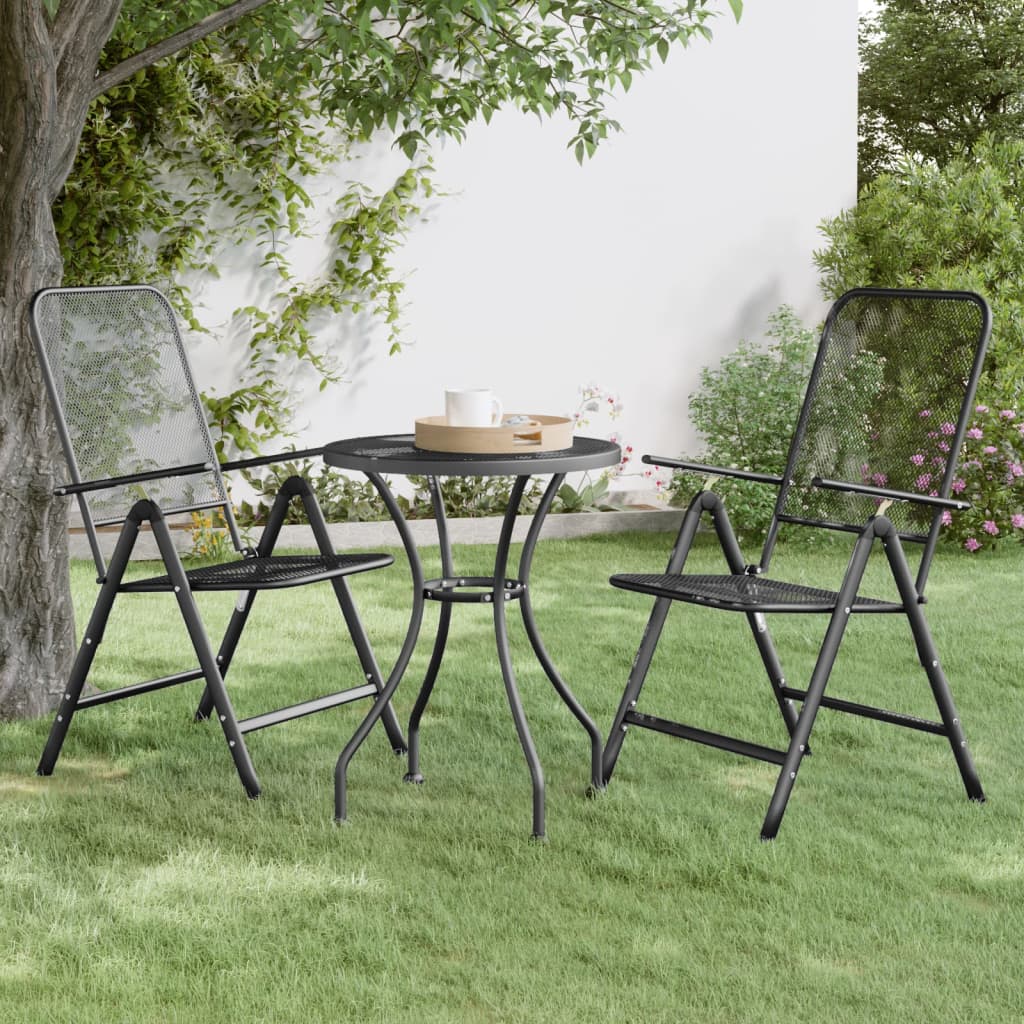 vidaXL Folding Garden Chair | Set of 2 | Anthracite
