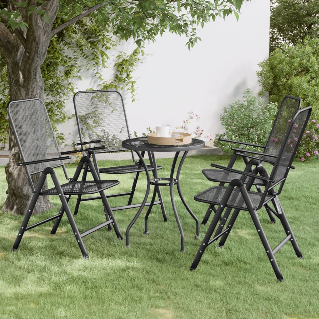 vidaXL Folding Garden Chair | Set of 4 | Anthracite