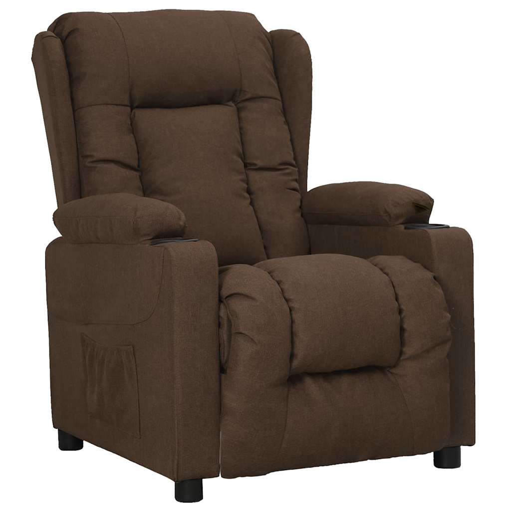 vidaXL Recliner Chair Brown Fabric