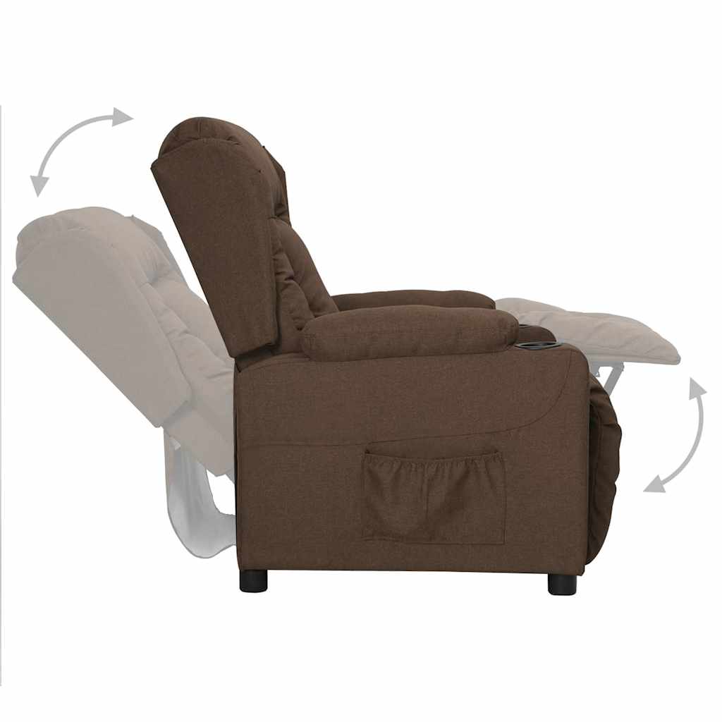 vidaXL Recliner Chair Brown Fabric