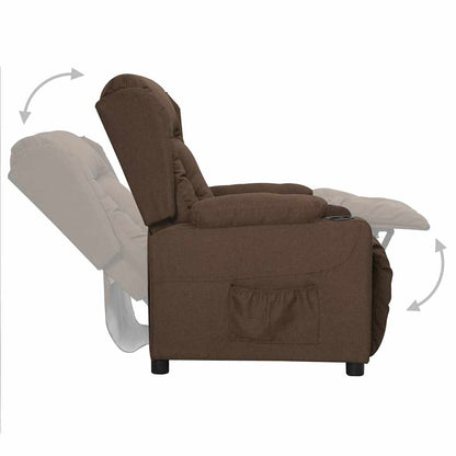 vidaXL Recliner Chair Brown Fabric