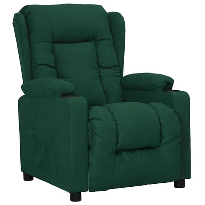 vidaXL Recliner Chair Dark Green Fabric