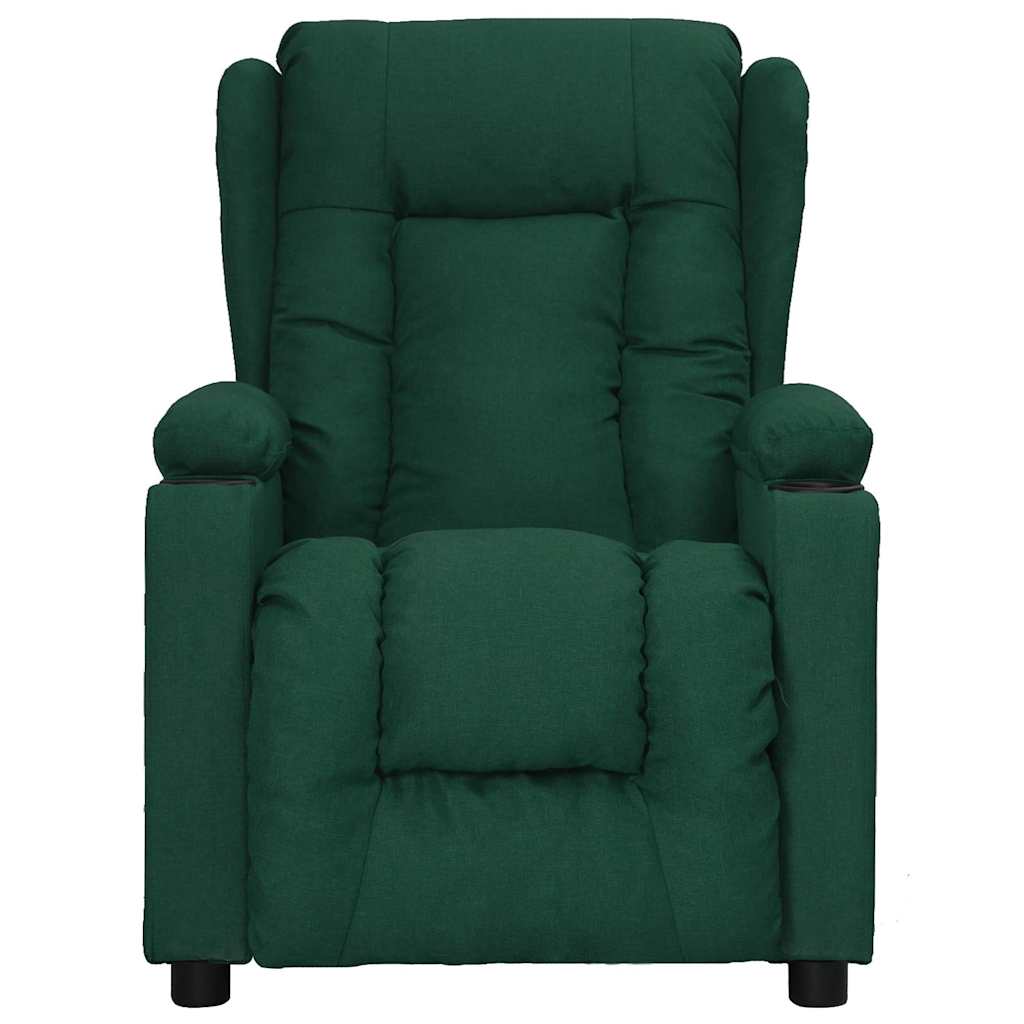 vidaXL Recliner Chair Dark Green Fabric