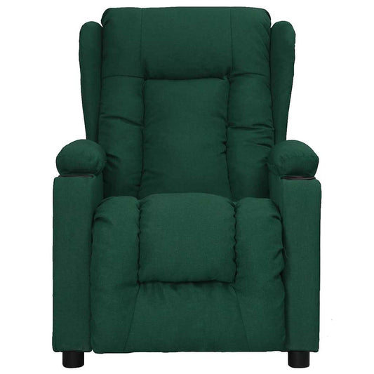 vidaXL Recliner Chair Dark Green Fabric