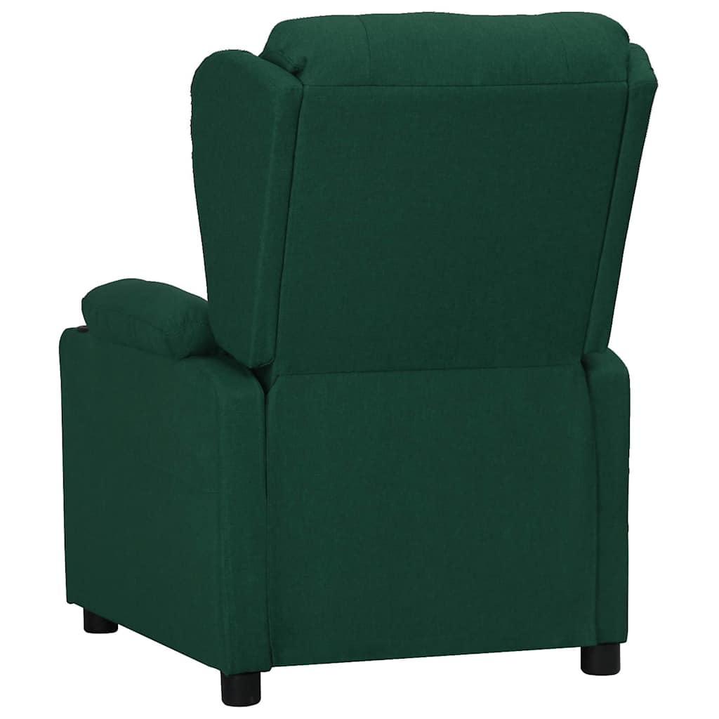 vidaXL Recliner Chair Dark Green Fabric