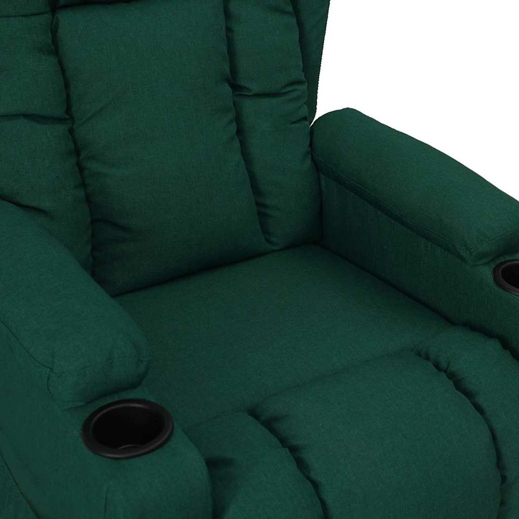 vidaXL Recliner Chair Dark Green Fabric