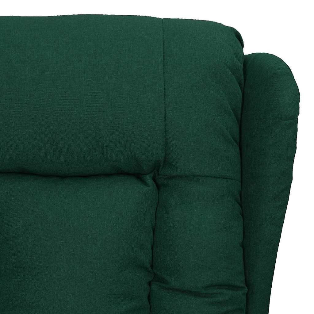 vidaXL Recliner Chair Dark Green Fabric