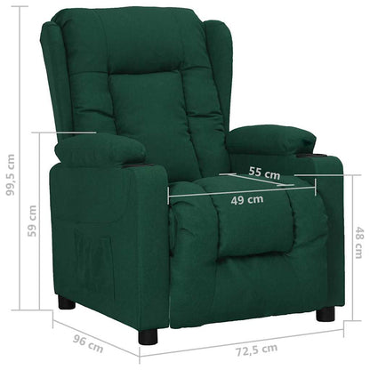 vidaXL Recliner Chair Dark Green Fabric