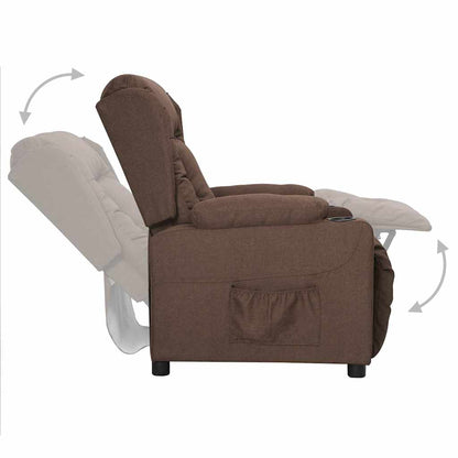 vidaXL Recliner Chair Taupe Fabric