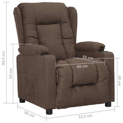 vidaXL Recliner Chair Taupe Fabric