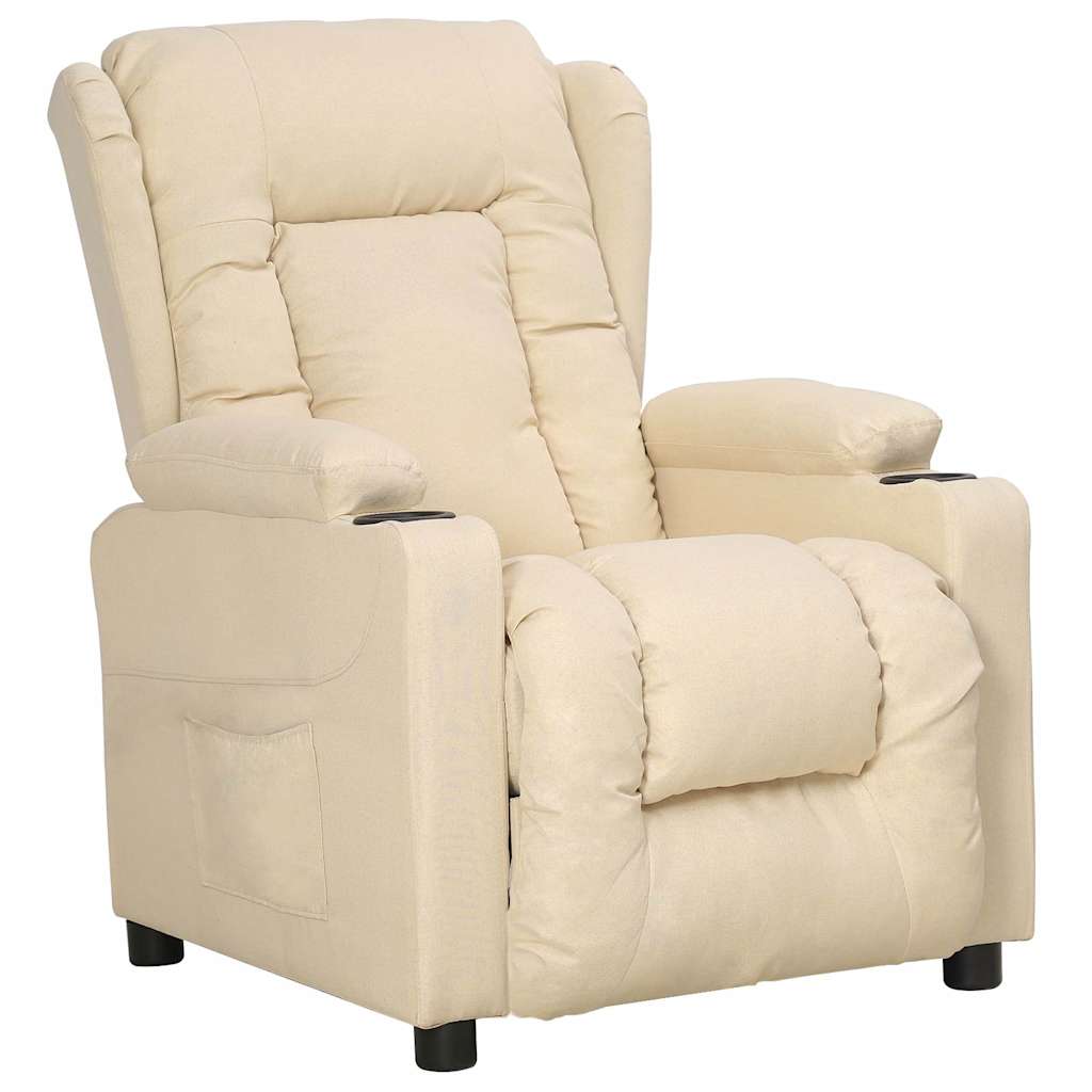 vidaXL Recliner Chair Cream Fabric