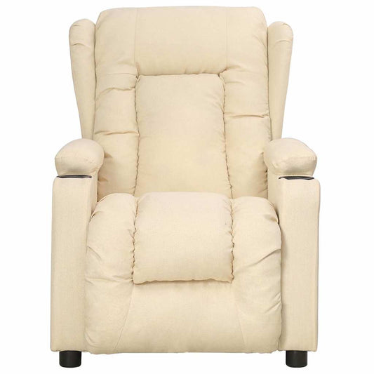 vidaXL Recliner Chair Cream Fabric