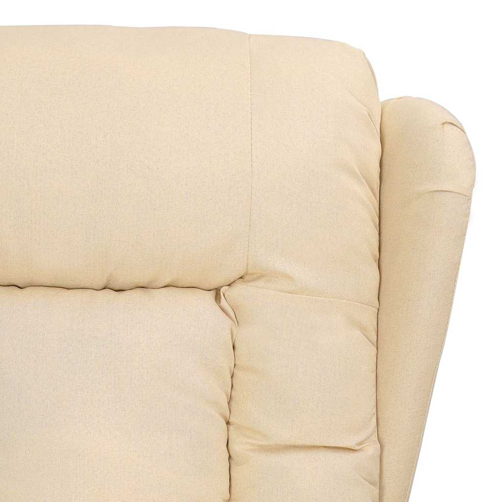 vidaXL Recliner Chair Cream Fabric