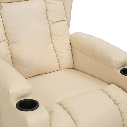 vidaXL Recliner Chair Cream Fabric