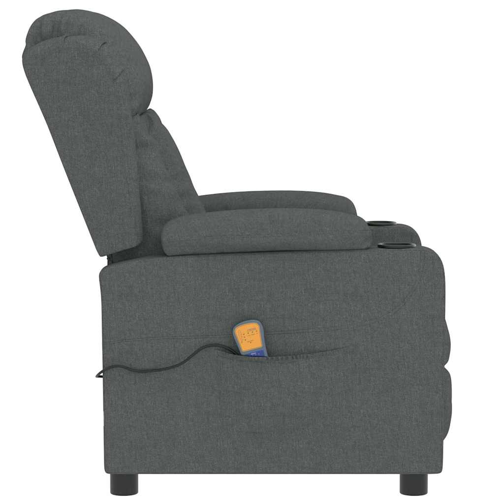 vidaXL Massage Chair Dark Grey Fabric