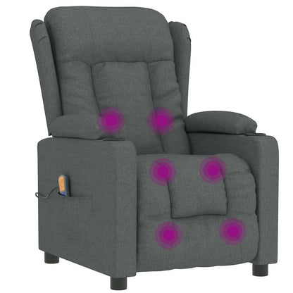 vidaXL Massage Chair Dark Grey Fabric